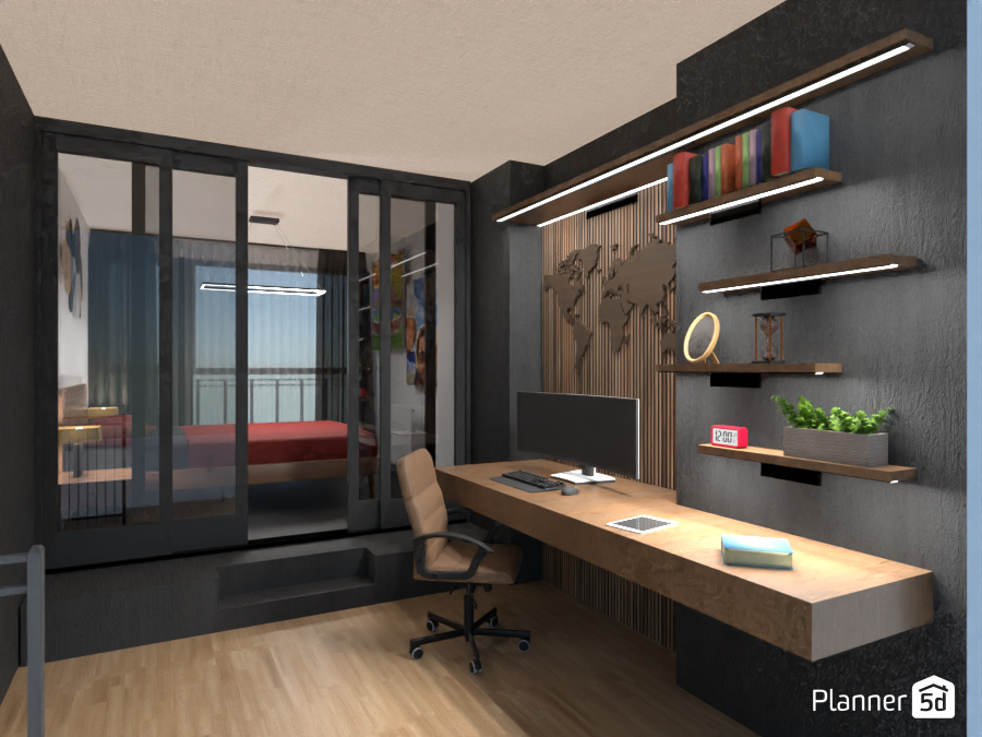 projeto de escritório planejado criado no Planner 5D