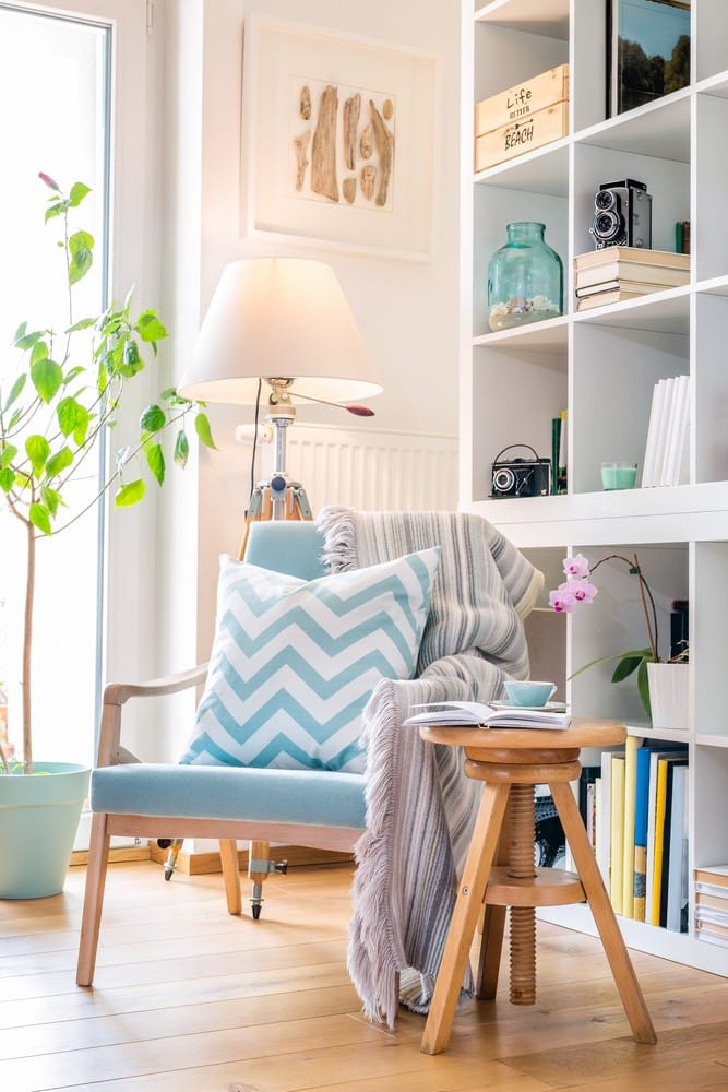 bright and airy study space with comfortable chair