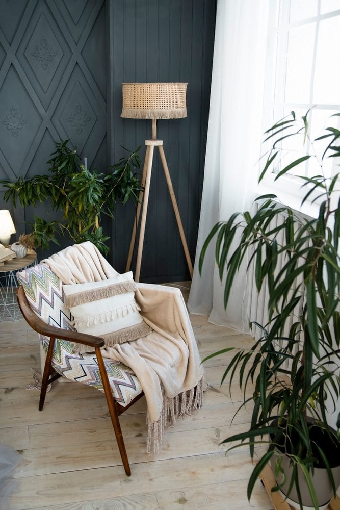 cozy reading chair by a window