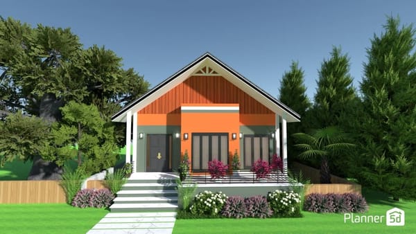 aménagement paysager devant maison