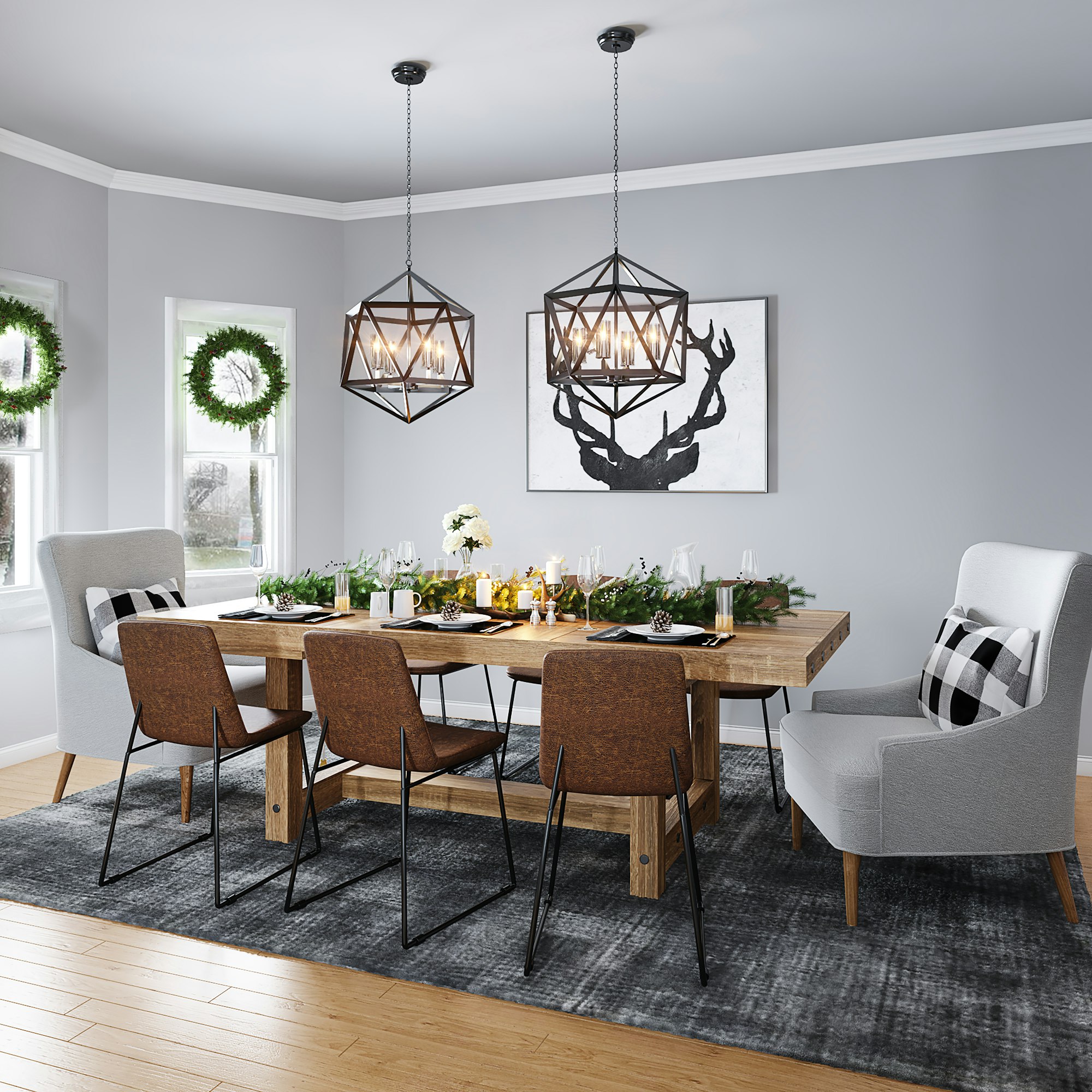 wooden ractangular dining table