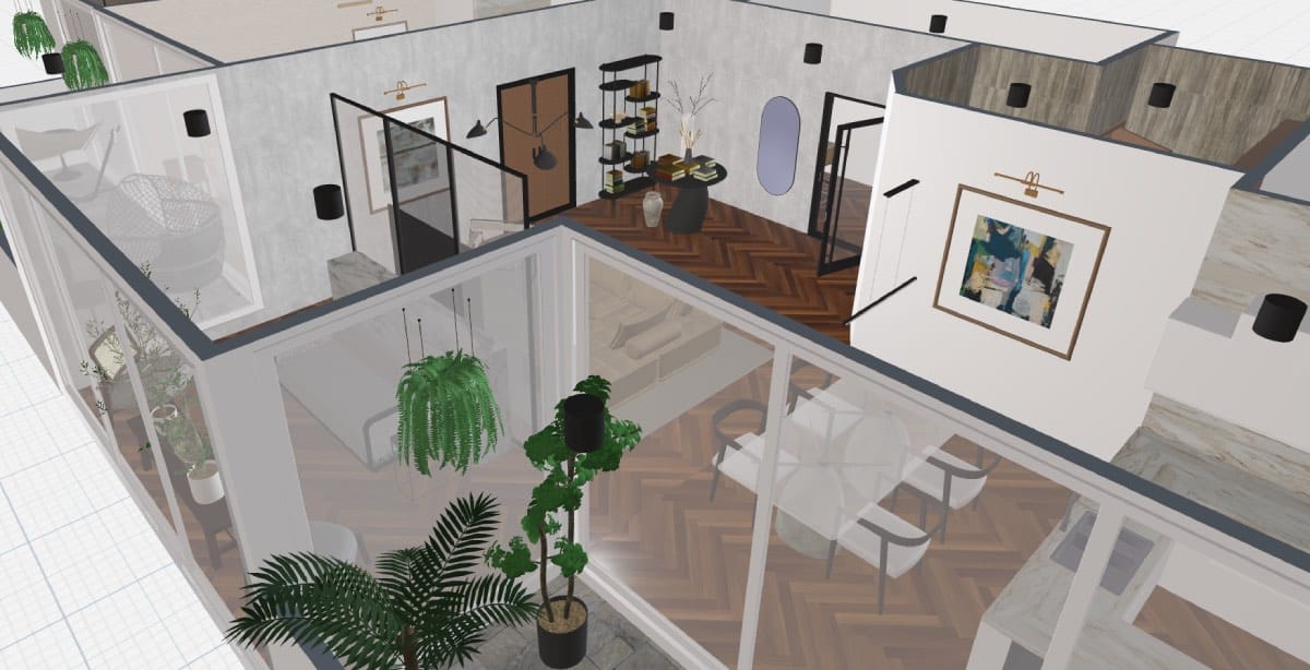 Planner 5D’s Spaces: render 3d casa moderna