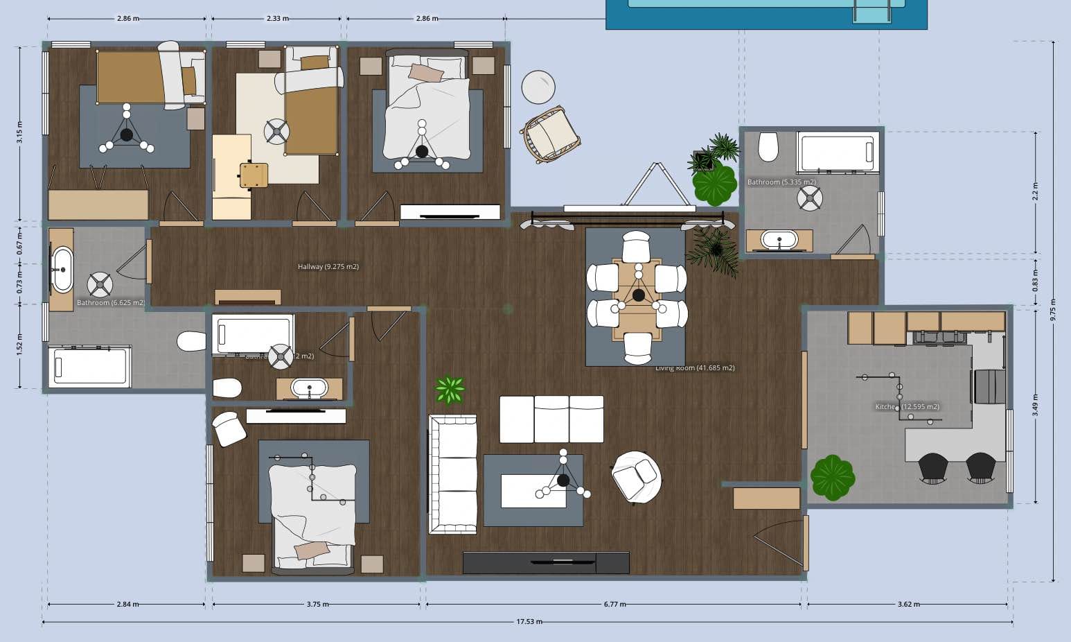 split floor plan by Planner 5D
