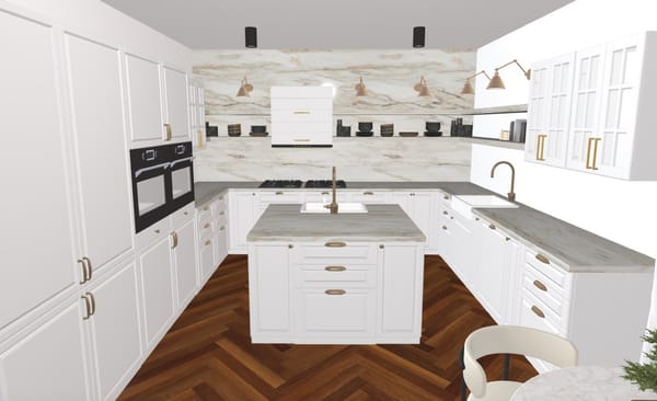 planta de cozinha 3D criada no Planner 5D