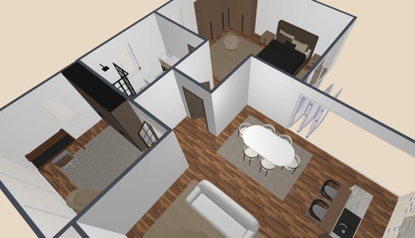 Planta baixa 3D criada usando o Planner 5D, programa para desenhar planta baixa com medidas