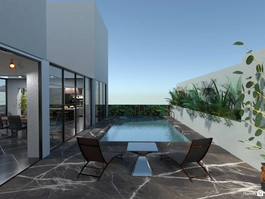 projeto de casa com jardim 3D