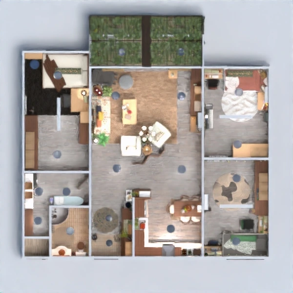floor plans living room garage landscape entryway terrace 3d