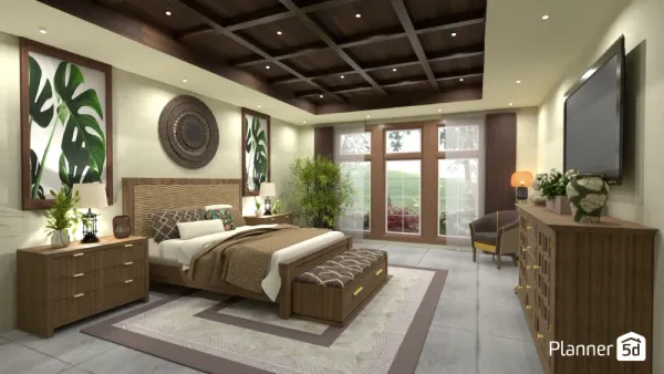 Cozy bedroom designed with Planner 5D