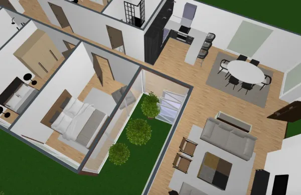planta baixa de 4 quartos desenvolvida no Planner 5D