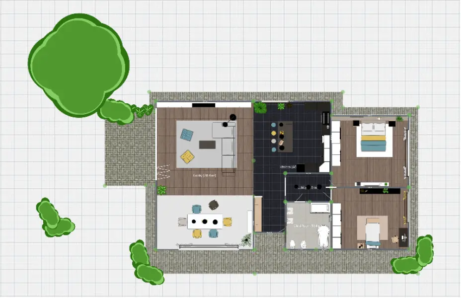 2D layout of a garden