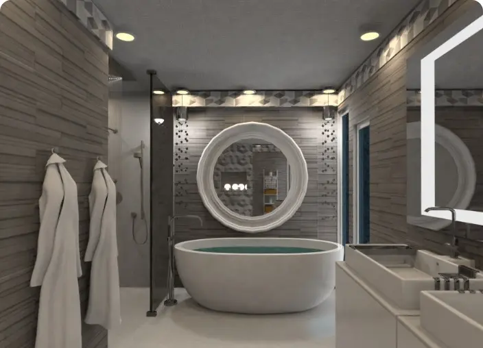 baño moderno. app de remodelación de casas planner 5d